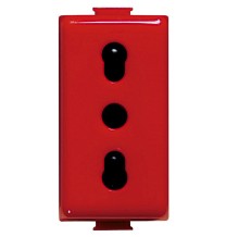 Presa Bipasso con alveoli protetti Rossa Bticino Matix A5180R