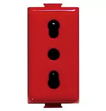 Presa Bipasso con alveoli protetti Rossa Bticino Matix A5180R