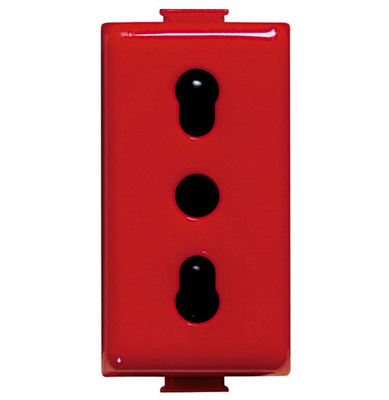 Presa Bipasso con alveoli protetti Rossa Bticino Matix A5180R