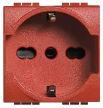 Presa Trivalente Bticino LivingLight rossa 2 Moduli L414016R