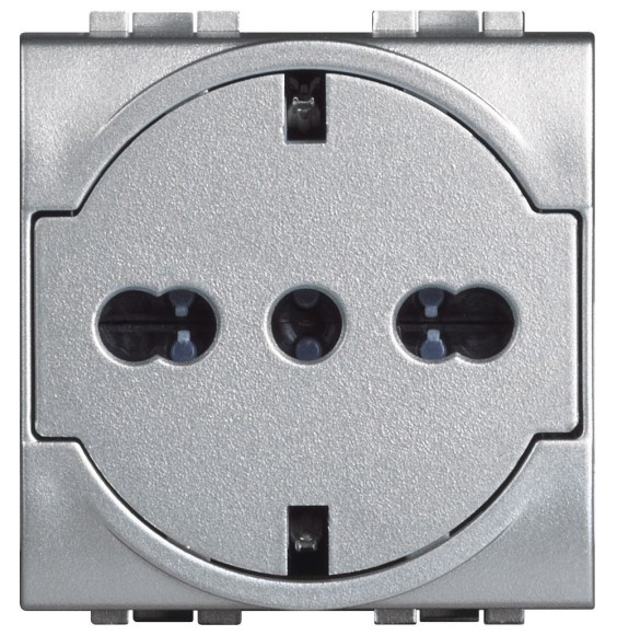 Presa Trivalente Flat Bticino Axolute Chiara 2 Moduli HC4140/16F