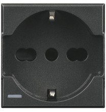 Presa Trivalente Bticino Axolute Scura 2 Moduli HS414016