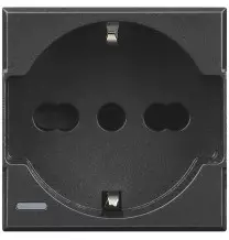 Presa Trivalente Bticino Axolute Scura 2 Moduli HS414016