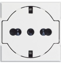 Presa Trivalente Flat Bticino Axolute Bianca 2 Moduli HD414016F