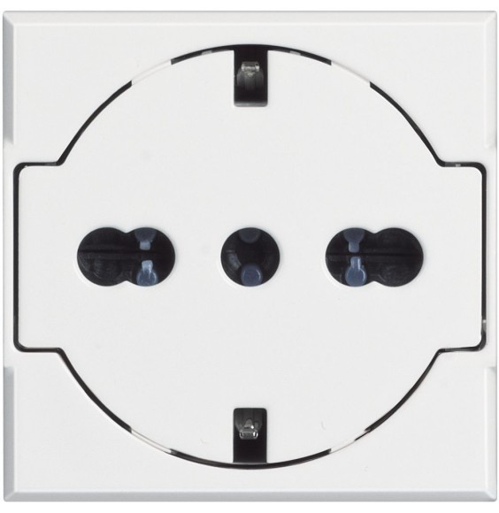 Presa Trivalente Flat Bticino Axolute Bianca 2 Moduli HD414016F
