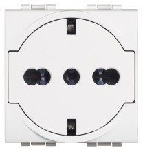 Presa Trivalente Flat Bticino Light 2 Moduli N414016F