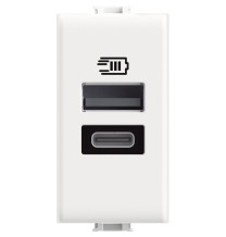 Caricatore USB con due porte Tipo A+C Matix BTICINO AM4191AC
