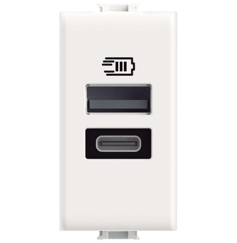 Caricatore USB con due porte Tipo A+C Matix BTICINO AM4191AC