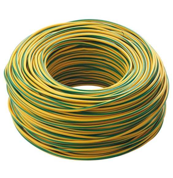 Cavo elettrico  unipolare FS17 antifiamma 1X2,5mmq Giallo Verde Matassa 100 Mt