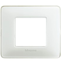 Placca 2 posti Bticino Matix Ghiaccio AM4802CBN