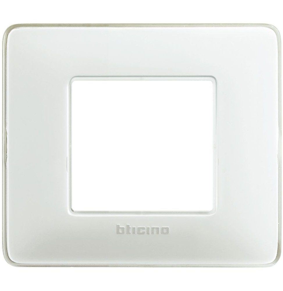 Placca 2 posti Bticino Matix Ghiaccio AM4802CBN