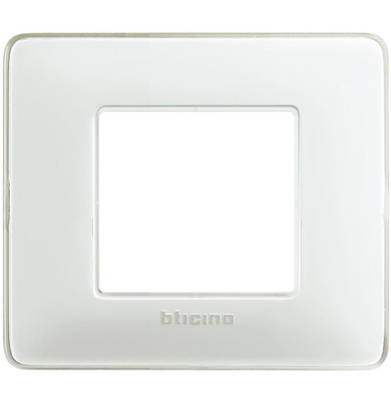 Placca 2 posti Bticino Matix Ghiaccio AM4802CBN