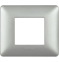 Placca 2 posti Bticino Matix Silver AM4802MSL