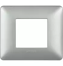 Placca 2 posti Bticino Matix Silver AM4802MSL