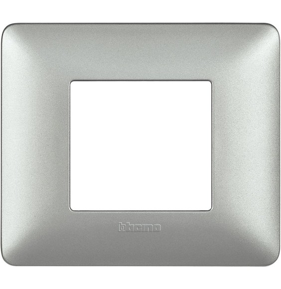 Placca 2 posti Bticino Matix Silver AM4802MSL