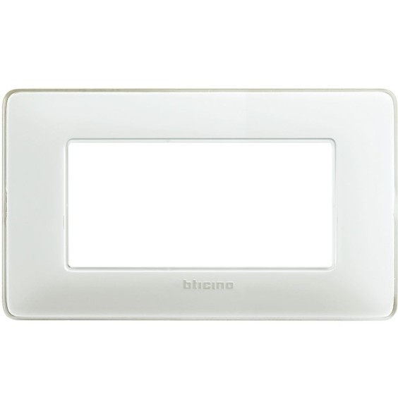 Placca 4 posti Bticino Matix Ghiaccio AM4804CBN