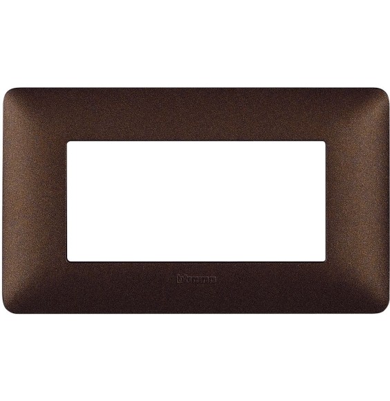 Placca 4 posti Bticino Matix Marrone Caffè AM4804TGG