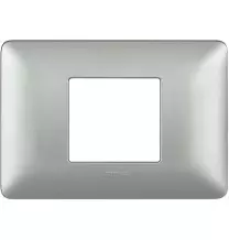 Placca 2 posti Centrali Bticino Matix Silver AM4819MSL