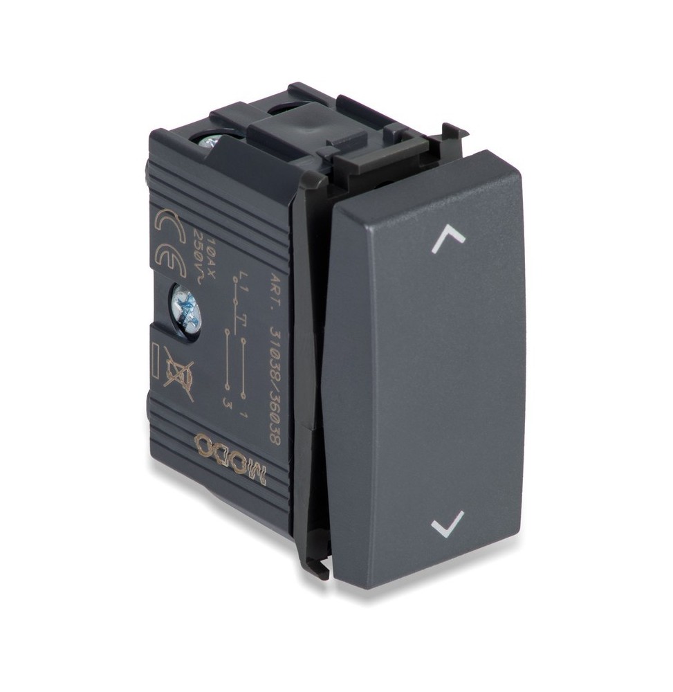 Doppio Pulsante per tapparelle 10A  grigio Master Modo 31038