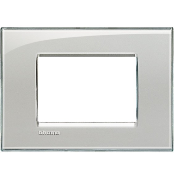 Placca 3 Posti LivingLight Bticino Grigio Ghiaccio LNA4803KG