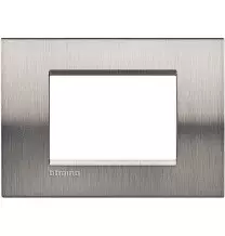 Placca 3 Posti LivingLight Bticino Acciaio Spazzolato LNA4803ACS