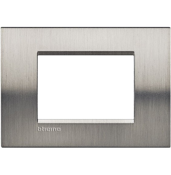 Placca 3 Posti LivingLight Bticino Acciaio Spazzolato LNA4803ACS