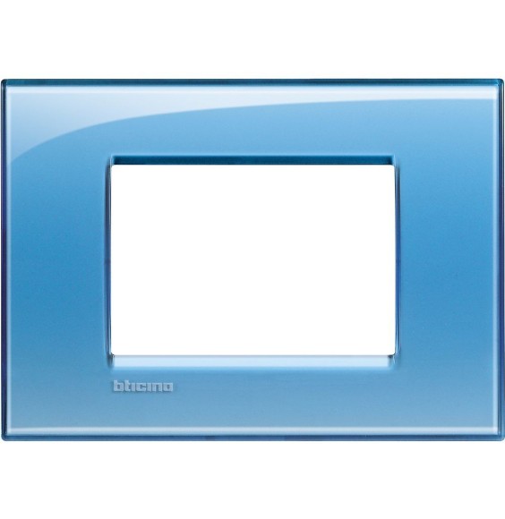 Placca 3 Posti LivingLight Bticino Azzurro Deep LNA4803AD