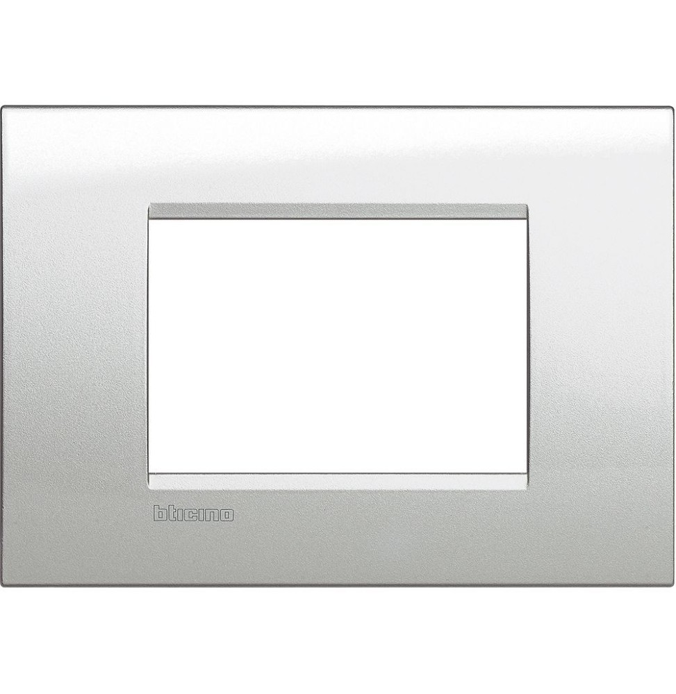 Placca 3 Posti LivingLight Bticino Argento Lunare LNA4803GL