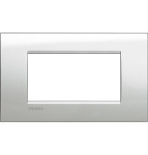 Placca 4 Posti LivingLight Bticino Argento Lunare LNA4804GL