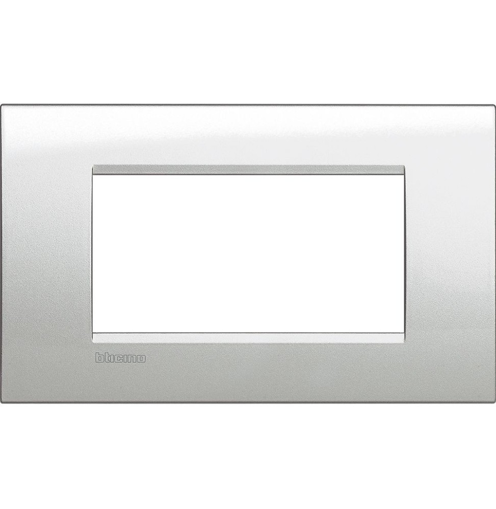 Placca 4 Posti LivingLight Bticino Argento Lunare LNA4804GL