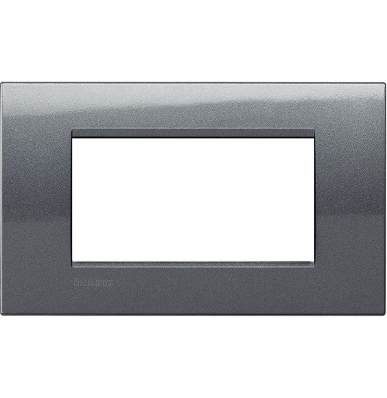 Placca 4 Posti LivingLight Bticino Acciaio LNA4804AC