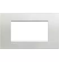 Placca 4 Posti LivingLight Bticino Argento LNA4804AG