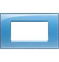 Placca 4 Posti LivingLight Bticino Azzurro Deep LNA4804AD