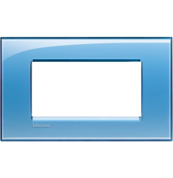 Placca 4 Posti LivingLight Bticino Azzurro Deep LNA4804AD