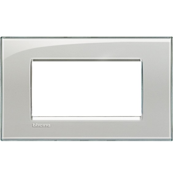 Placca 4 Posti LivingLight Bticino Grigio Ghiaccio LNA4804KG