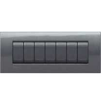 Placca 7 Posti LivingLight Bticino Acciaio LNA4807AC