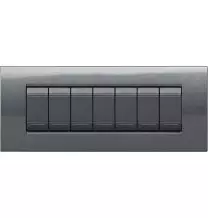Placca 7 Posti LivingLight Bticino Acciaio LNA4807AC