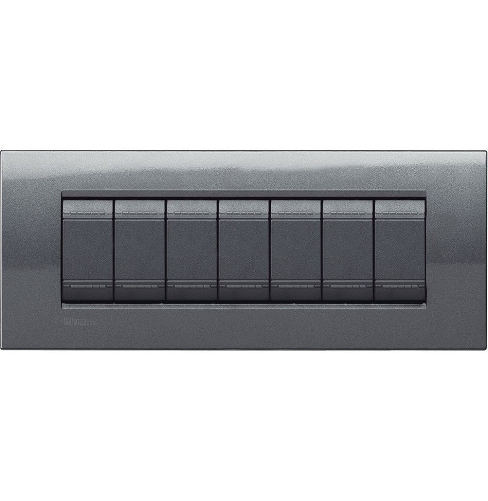 Placca 7 Posti LivingLight Bticino Acciaio LNA4807AC