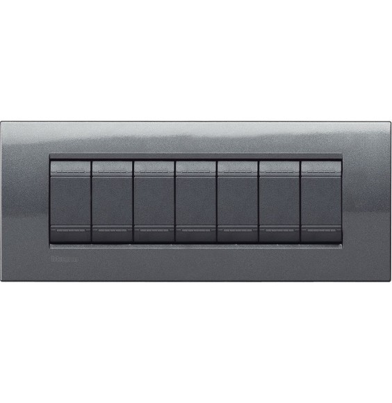 Placca 7 Posti LivingLight Bticino Acciaio LNA4807AC