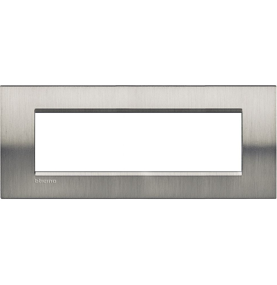 Placca 7 Posti LivingLight Bticino Acciaio Spazzolato LNA4807ACS