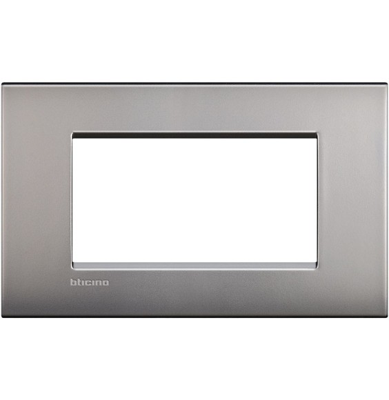Placca 4 Posti Bticino Living Light Air Nichel Satinato LNC4804NK