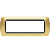Placca Bticino Living International 7 Posti Oro Vero in metallo L4807OR