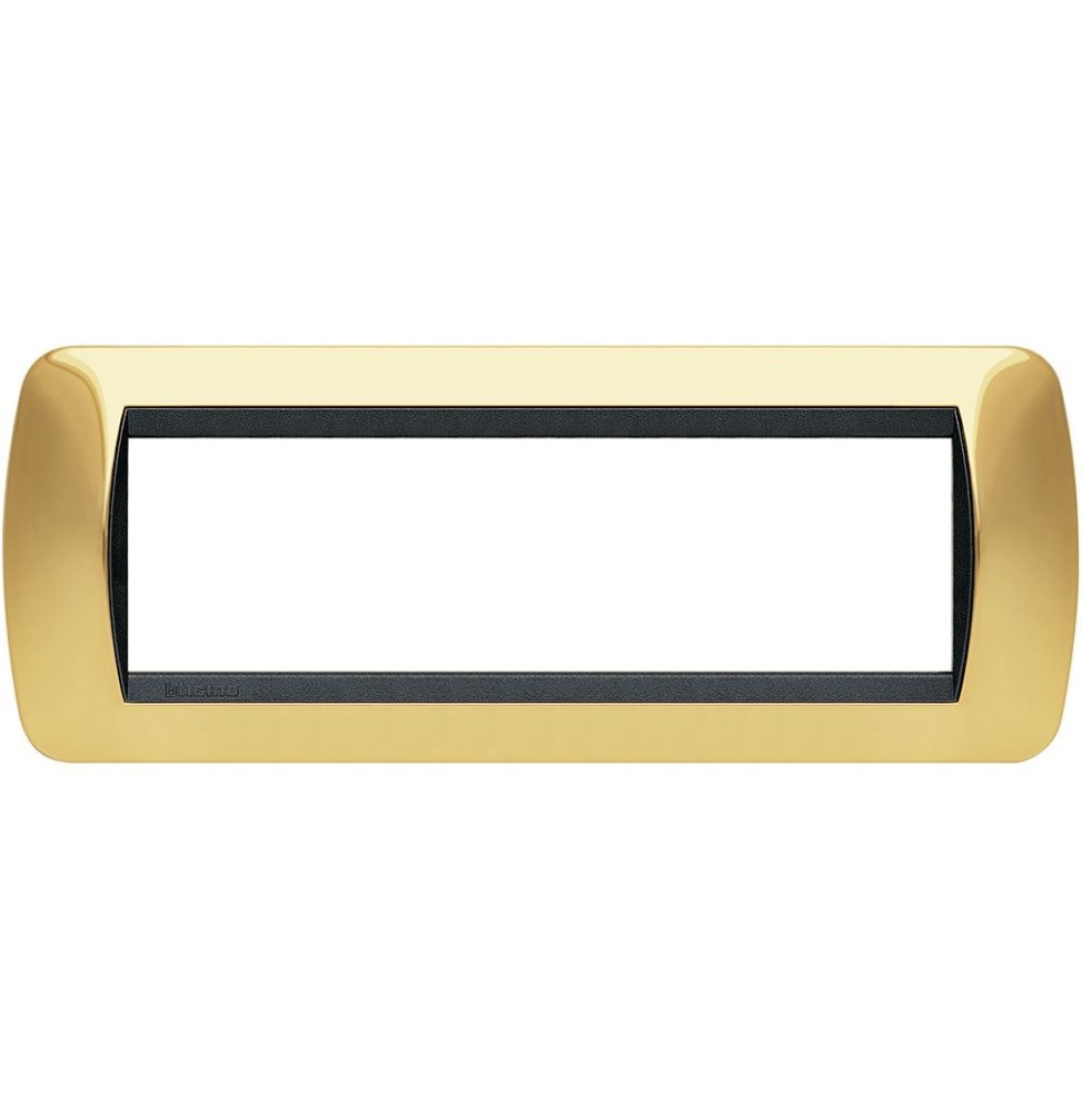 Placca Bticino Living International 7 Posti Oro Vero in metallo L4807OR