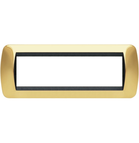 Placca Bticino Living International 7 Posti Oro Vero in metallo L4807OR
