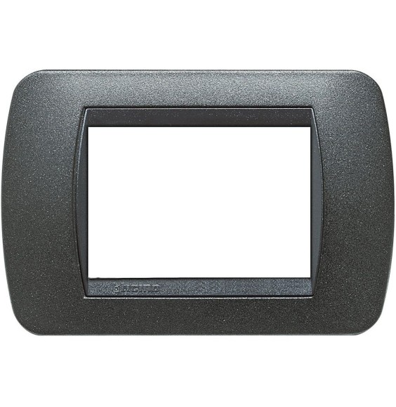 Placca Bticino Living International 3 Posti Grafite Nero L4803GFN