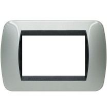 Placca Bticino Living International 3 Posti Alluminio L4803AL