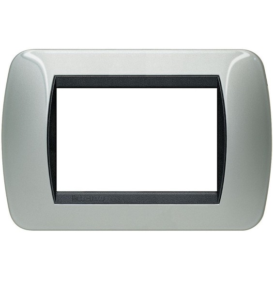 Placca Bticino Living International 3 Posti Alluminio L4803AL