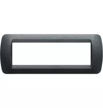 Placca Bticino Living International 7 Posti Acciaio Scuro tecnopolimero L4807PA