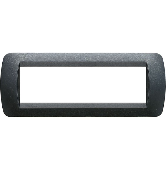 Placca Bticino Living International 7 Posti Acciaio Scuro tecnopolimero L4807PA