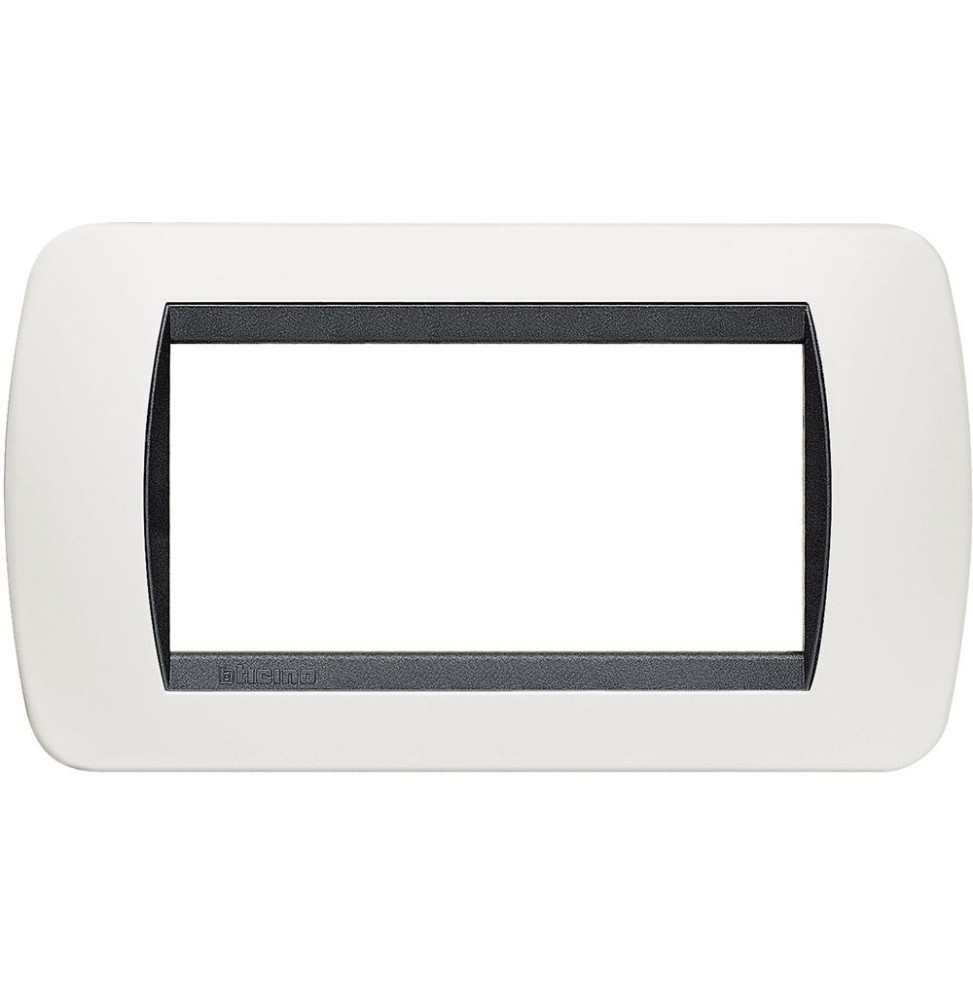 Placca Bticino Living International 4 Posti Bianca in tecnopolimero L4804PB